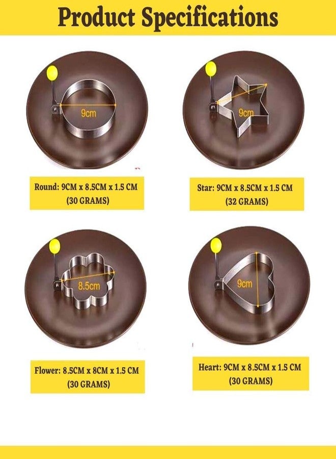 Connectwide Stainless Steel Fried Egg Mold Ring Pancake Rings Set, Silver - Image 3